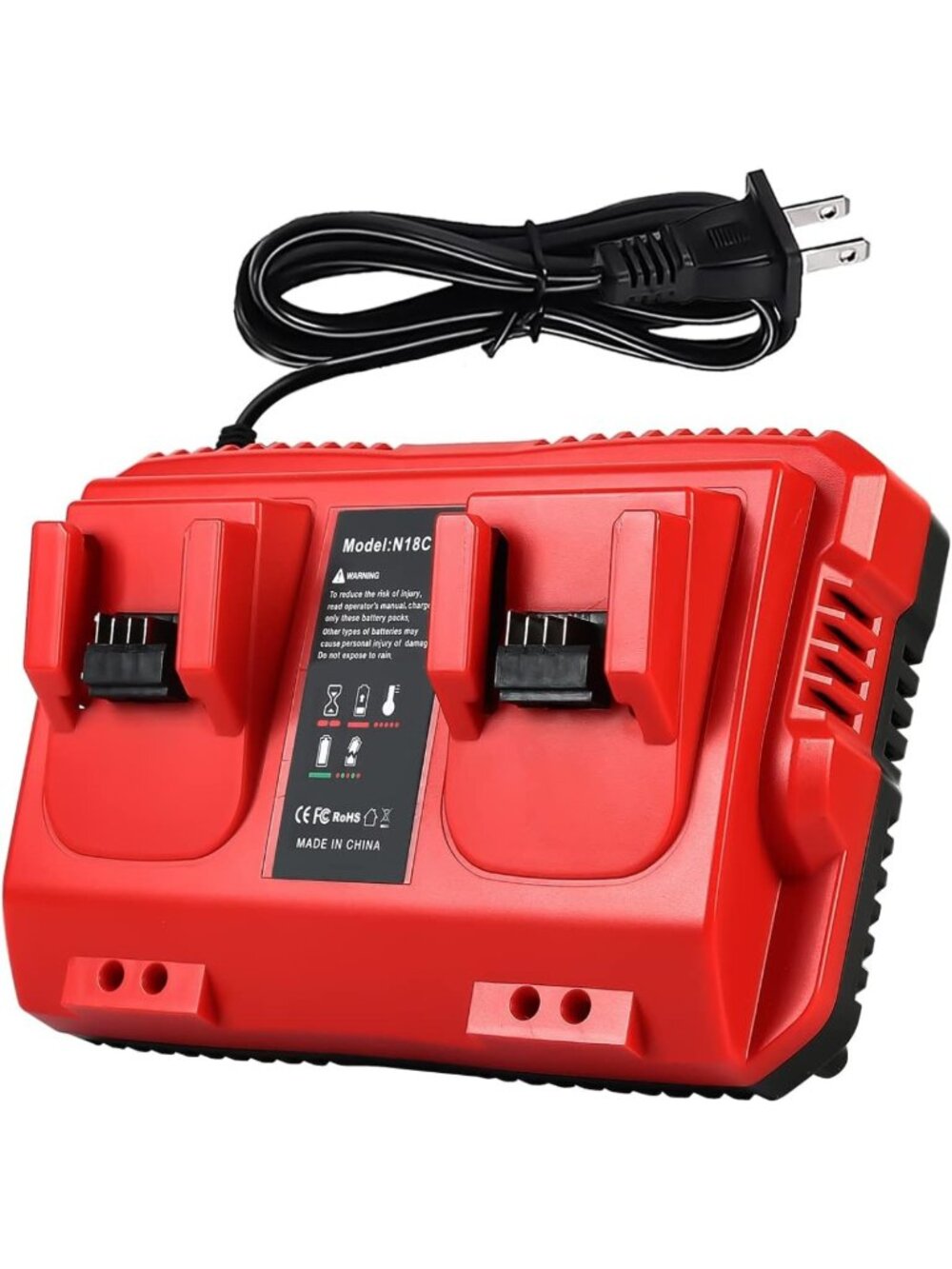 18V Rapid Charger for M18 Batteries - Dual Port Compatible with Multiple Models